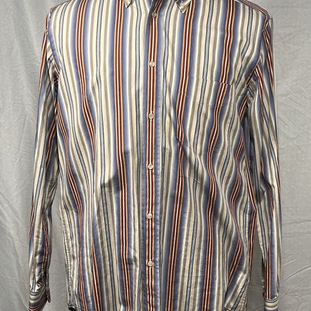 Paul & Shark Yachting Shirt Men M Italy Cotton Striped Button Down